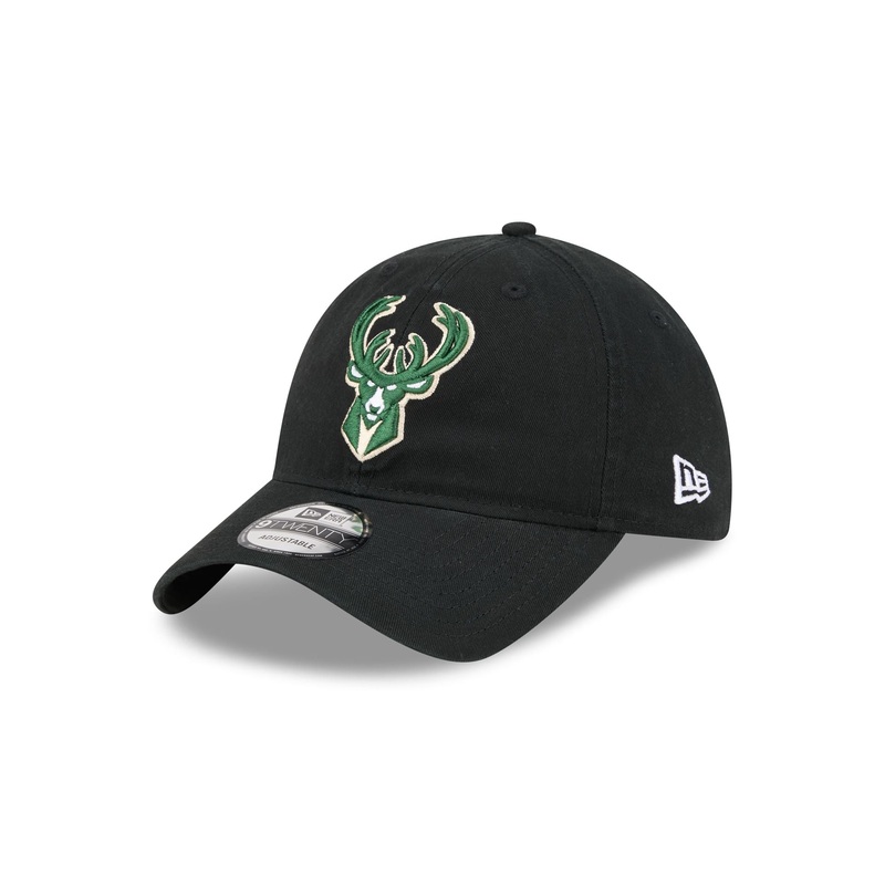 Milwaukee Bucks Black 9TWENTY Adjustable Hat One Size