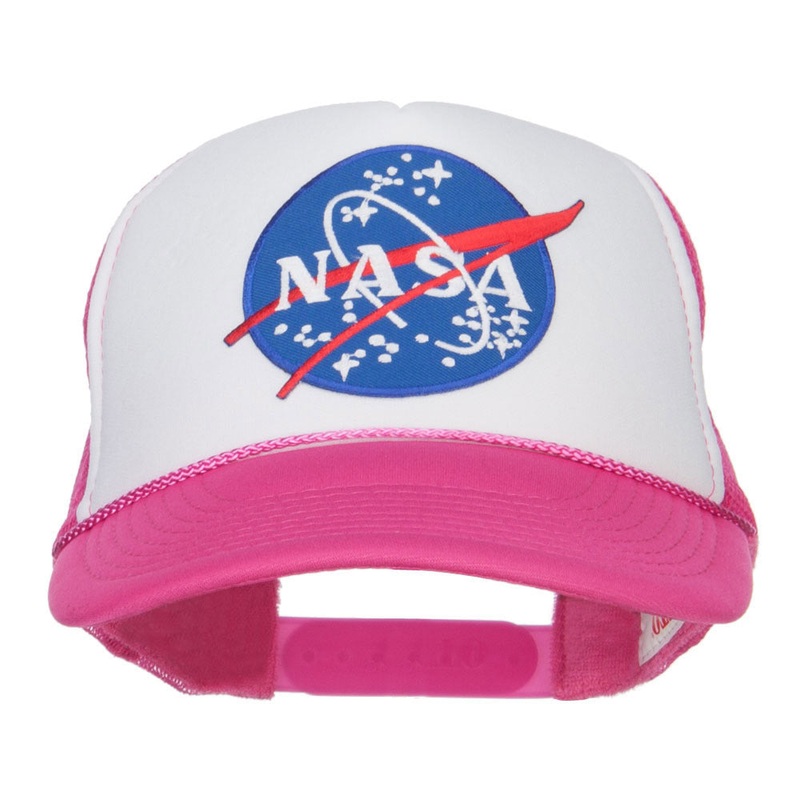 NASA Lunar Patched 5 Panel Foam Cap 1 Hot Pink White One Size