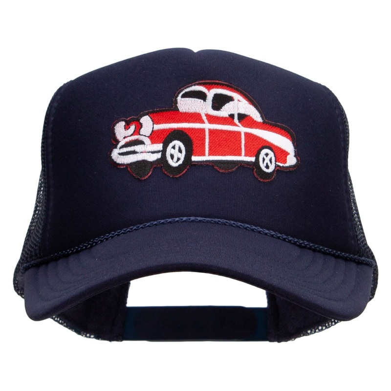 Red 57 Chevy Patched Foam Front Golf Style Mesh Back Cap Navy One Size