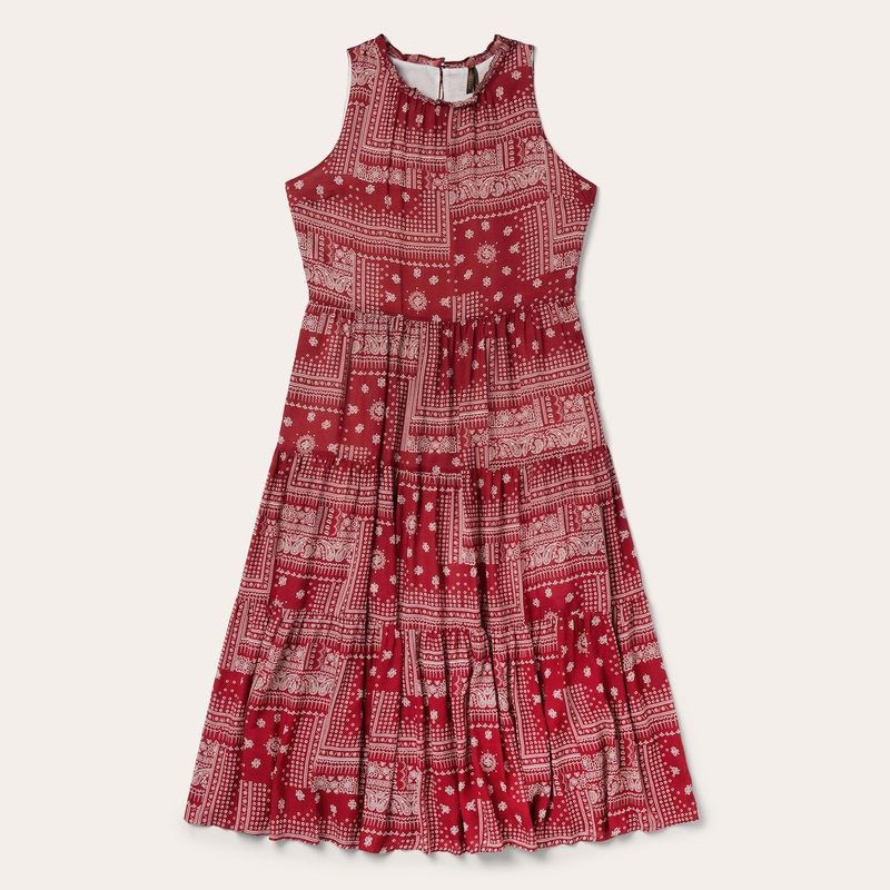 Red Bandana Patchwork Dress Red XS