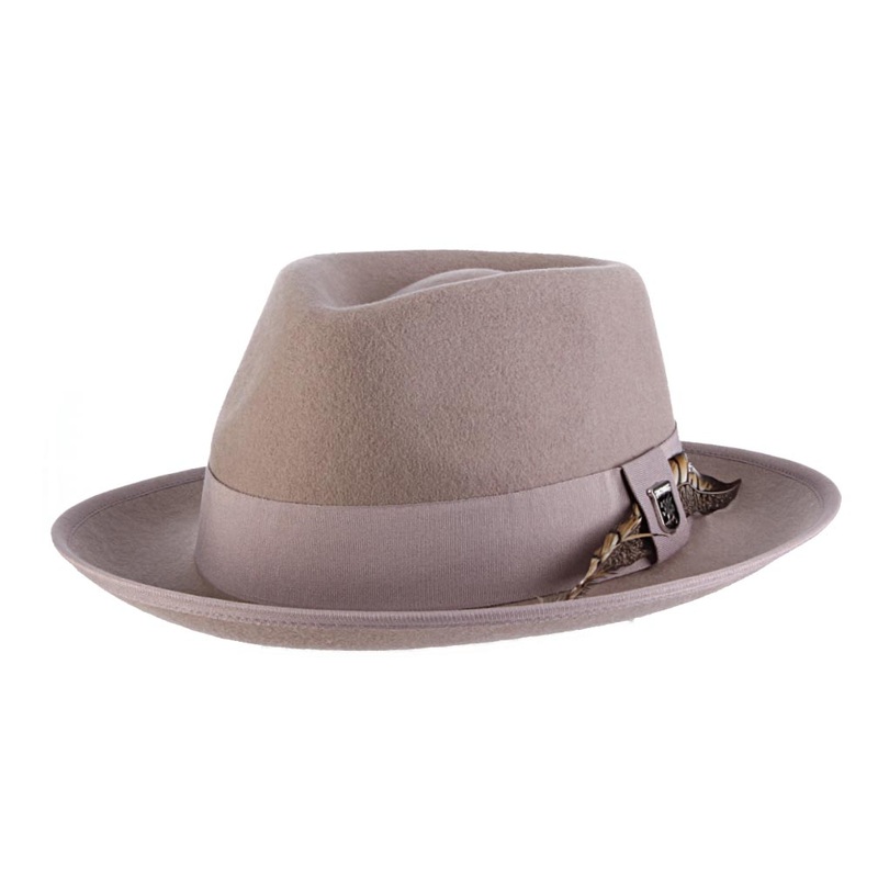 Wool Felt Fedora with Ribbon Bound Brim – Stacy Adams Hats Brown X-Large (61 cm)