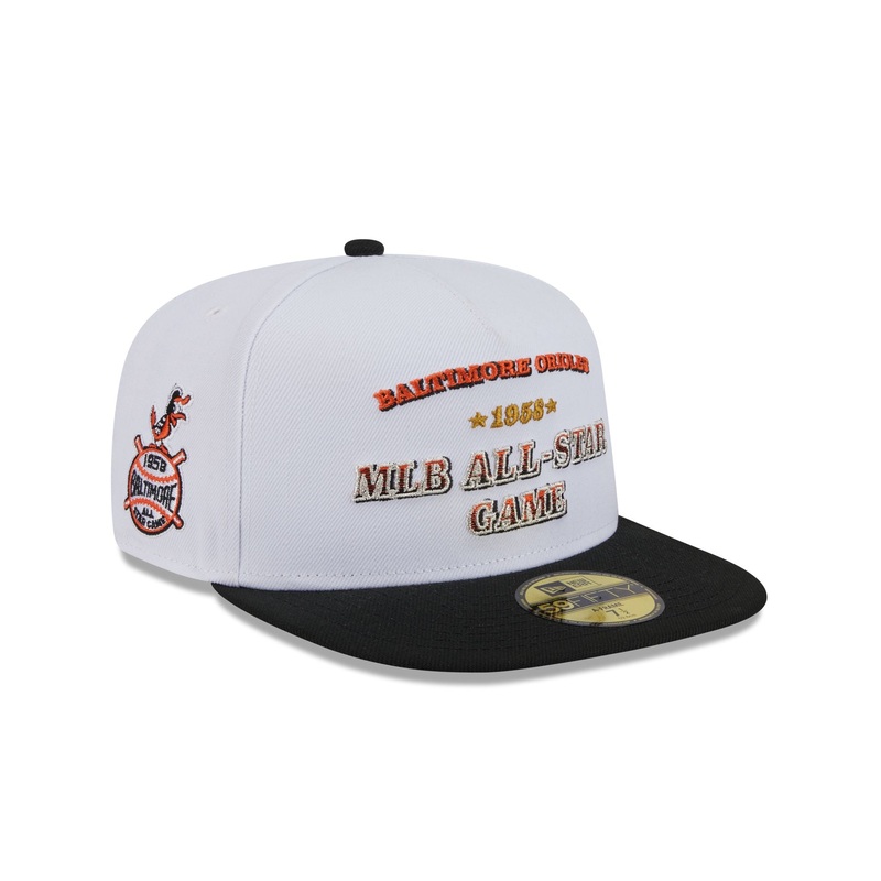 Baltimore Orioles Summer Derby White 59FIFTY A-Frame Fitted Hat 7