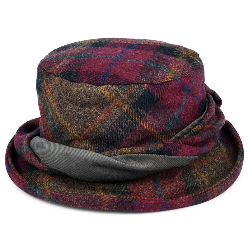 Failsworth Hats British Wool Tartan Bucket Hat – Pink Multi 1-Size