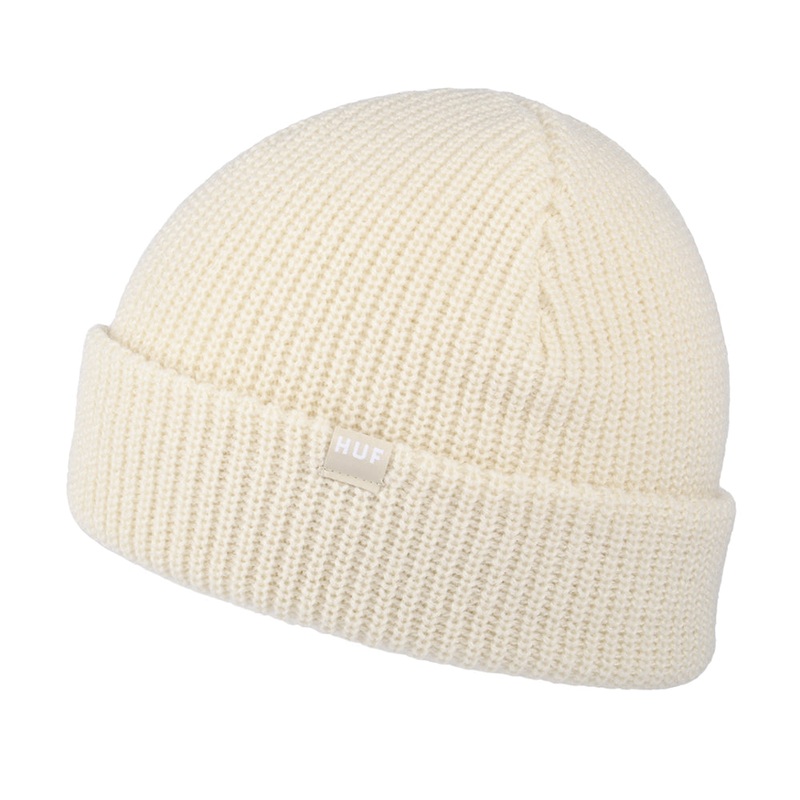 HUF Usual Fisherman Beanie Hat – Cream 1-Size