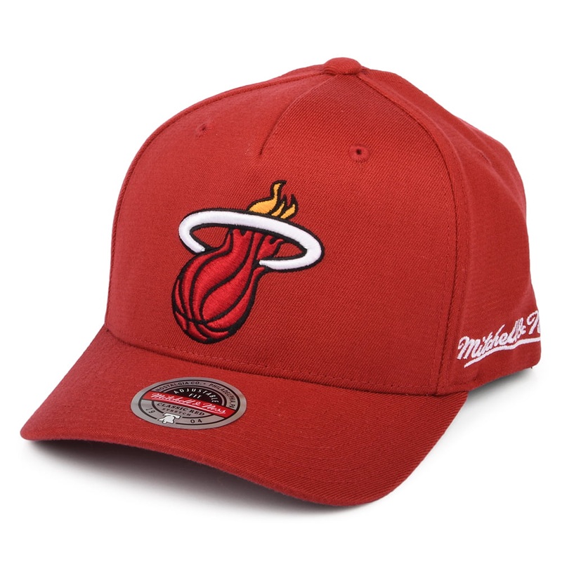 Mitchell & Ness Miami Heat Snapback Cap – NBA Dropback Solid Redline – Cardinal Adjustable