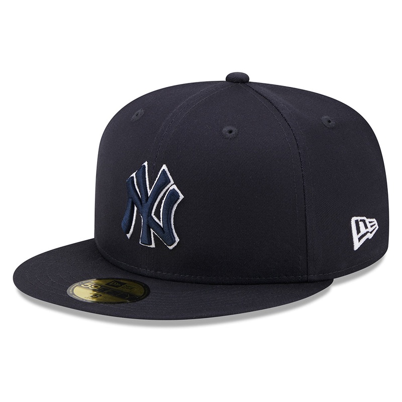 New Era 59FIFTY New York Yankees Baseball Cap – MLB Team Outline – Navy-White 7