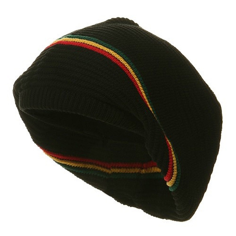 New Rasta Deep Crown Beanie Black RGY XL-3XL
