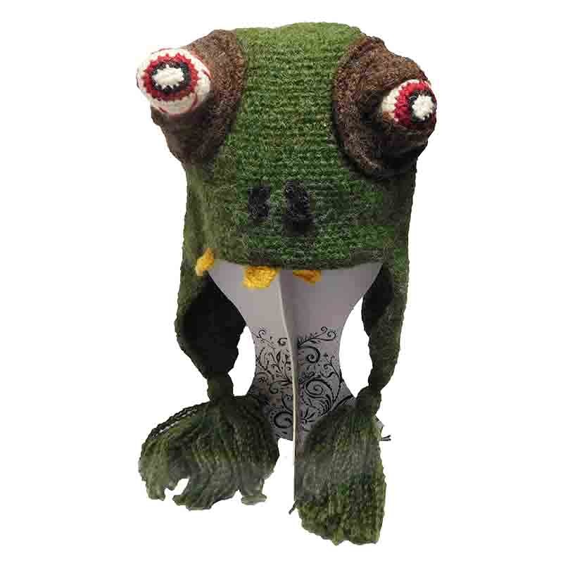 Popping Eyeballs Green Monster Knit Trapper Hat – Peruvian Trading Co Green