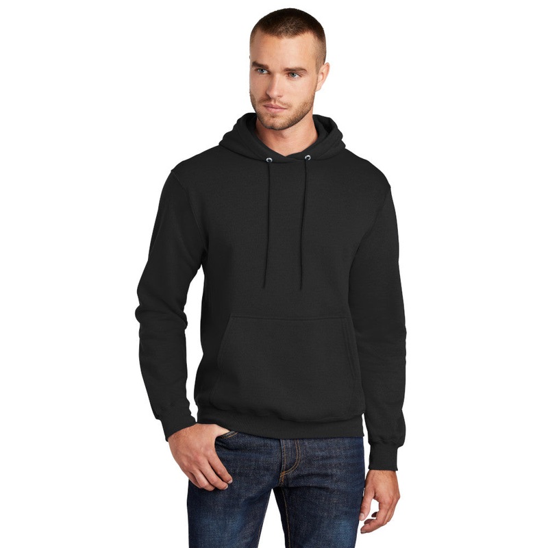 Port & Company PC78H Core Fleece Pullover Hooded Sweatshirt – Jet Black Jet Black S
