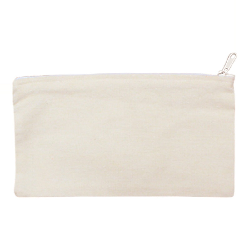 Royal Apparel C726ORG Organic Lightweight Canvas Zipper Pouch Made in USA Natural One Size