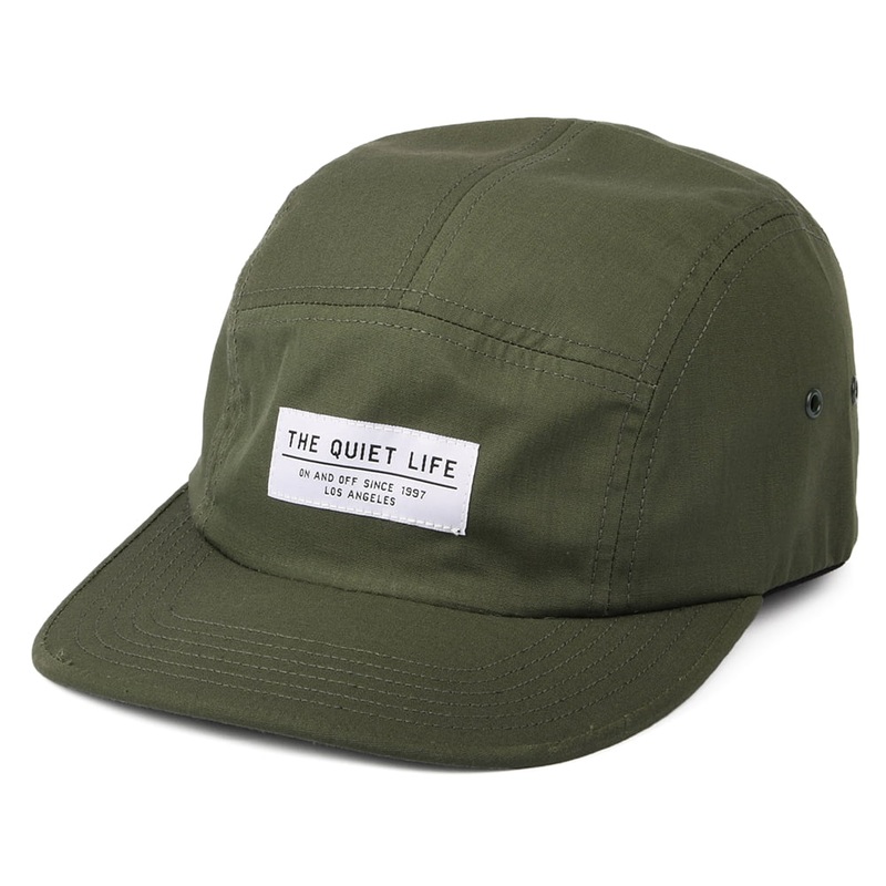 The Quiet Life Hats Foundation 5 Panel Cap – Olive-White Adjustable