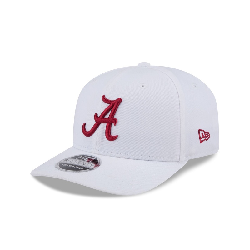 Alabama Crimson Tide Basic White 9SEVENTY Stretch-Snap Hat One Size