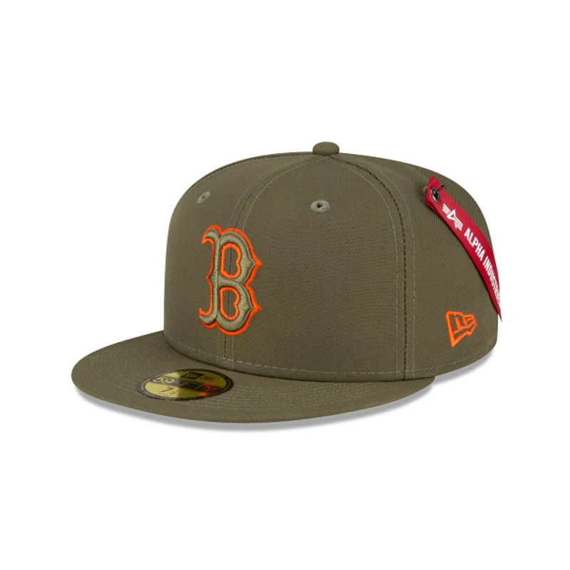 Alpha Industries X Boston Red Sox Green 59FIFTY Fitted Hat 7