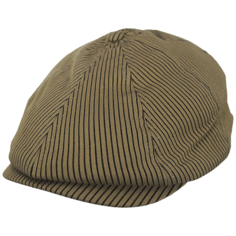 Brood Cotton Stripe Newsboy Cap DARK TAN/BLACK HICKORY STRIPE S
