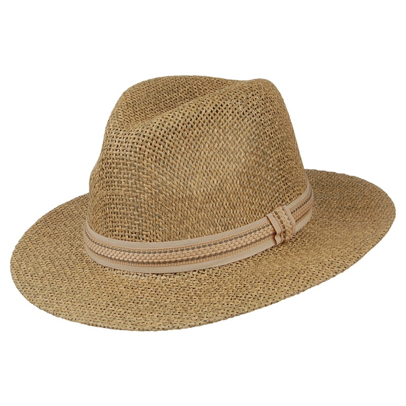 Dorfman Pacific Hats Latitude Matte Toyo Safari Fedora Hat – Natural Small/Medium