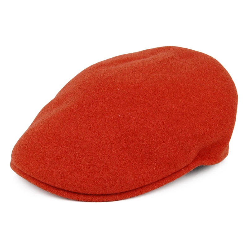 Kangol 504 Wool Flat Cap – Rust S