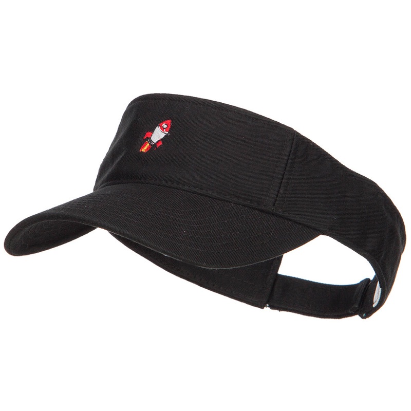 Mini Rocket Embroidered Cotton Washed Visor Black One Size