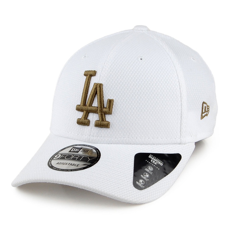 New Era 9FORTY L.A. Dodgers Baseball Cap – Diamond Era – White-Olive Adjustable