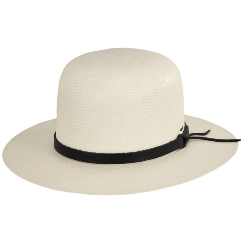 Quil Shantung LiteStraw Open Crown Hat BLACK S