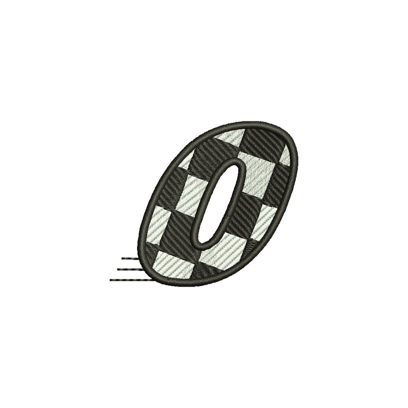 Checkered Flag Numbers – 0 Default Title One Size