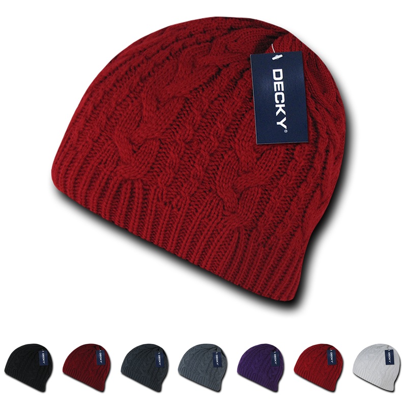 Decky 634 – Braidy Knit Beanie, Knit Cap Black