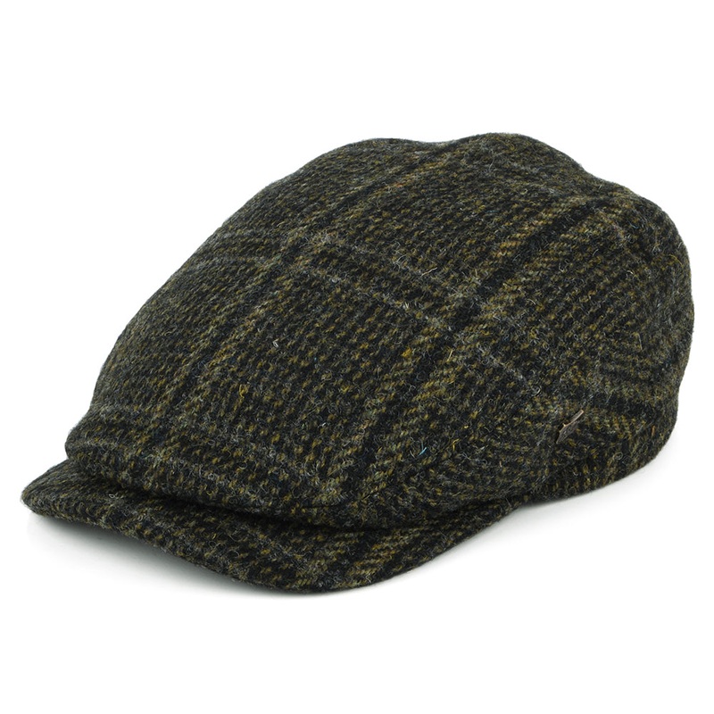 Failsworth Hats HARRIS TWEED Extented Bill Finsbay Flat Cap – Forest 55