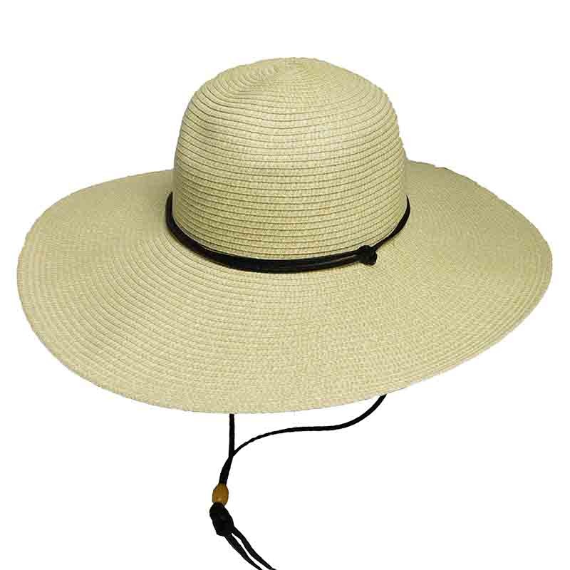 Heather Floppy Sun Hat with Chin Strap – Milani Hats Natural Heather Medium (57 cm)