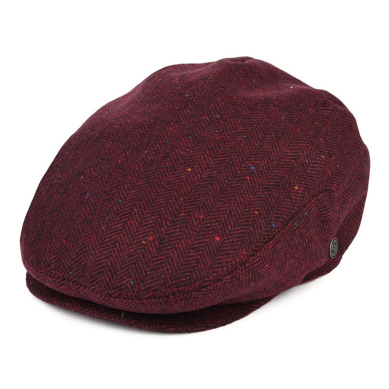 Jaxon & James Hillcrest Flat Cap Burgundy-Black Wholesale Pack Prepack