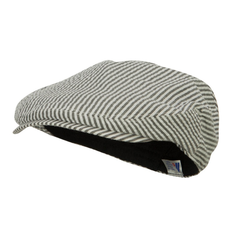 Men’s Seersucker Ivy Cap Black M