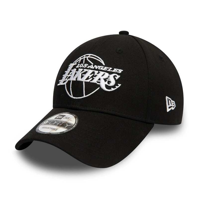 New Era 9FORTY L.A. Lakers Baseball Cap – NBA League Essential – Black-White Adjustable