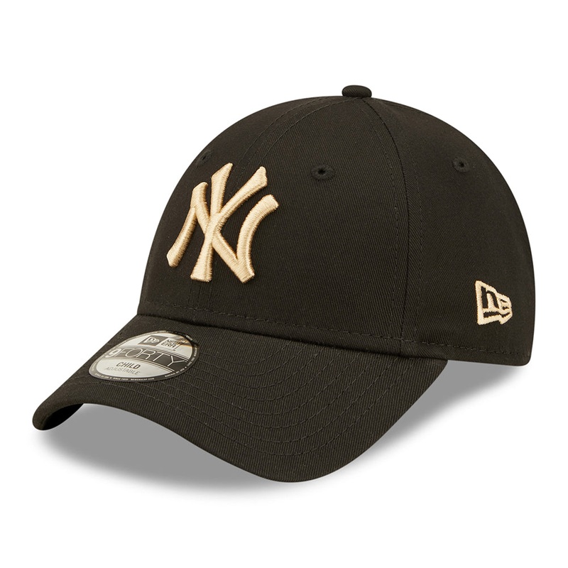 New Era Kids 9FORTY New York Yankees Baseball Cap – MLB League Essential – Black-Oatmeal CHILD ADJ.
