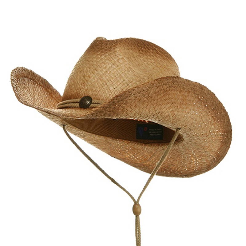 Outback Tea Stained Raffia Straw Hat Natural Tea One Size