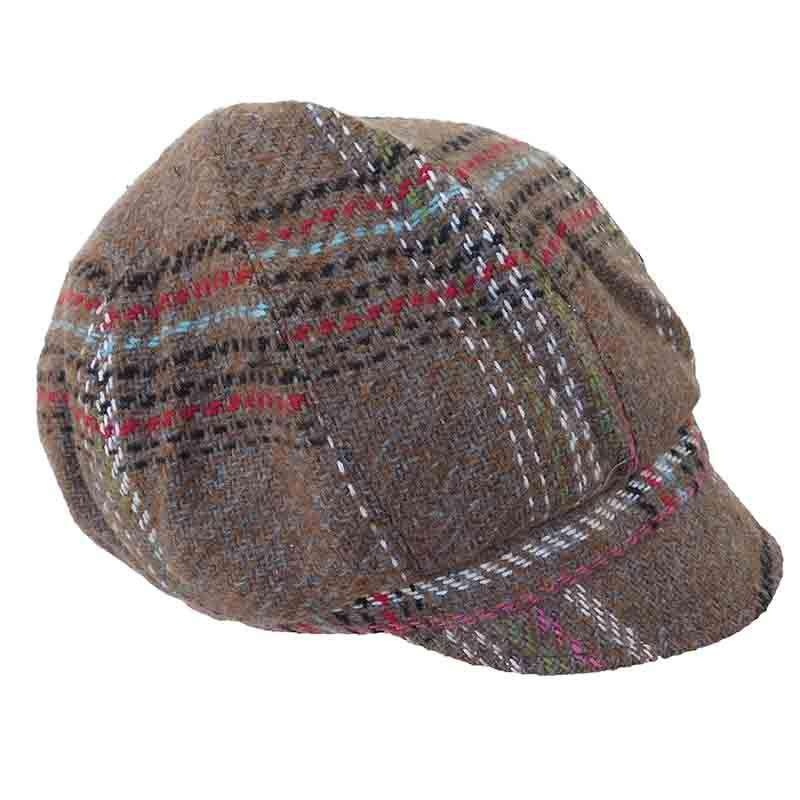 Plaid Slouchy Winter Cap by JSA Brown