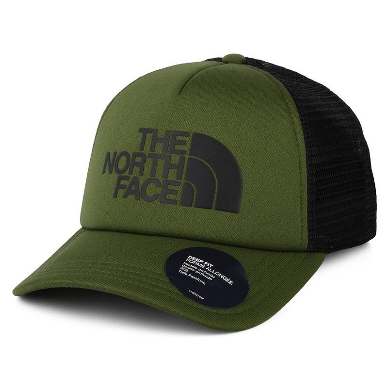 The North Face Hats TNF Logo Deep Fit Trucker Cap – Olive-Black Adjustable