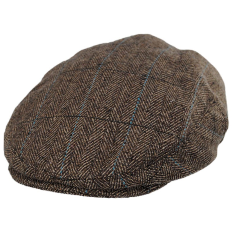 Wholesale Gibson Herringbone Plaid Wool Blend Ivy Cap B2B Pre-Pack TAN 1S-3M-4L-3XL-1XXL