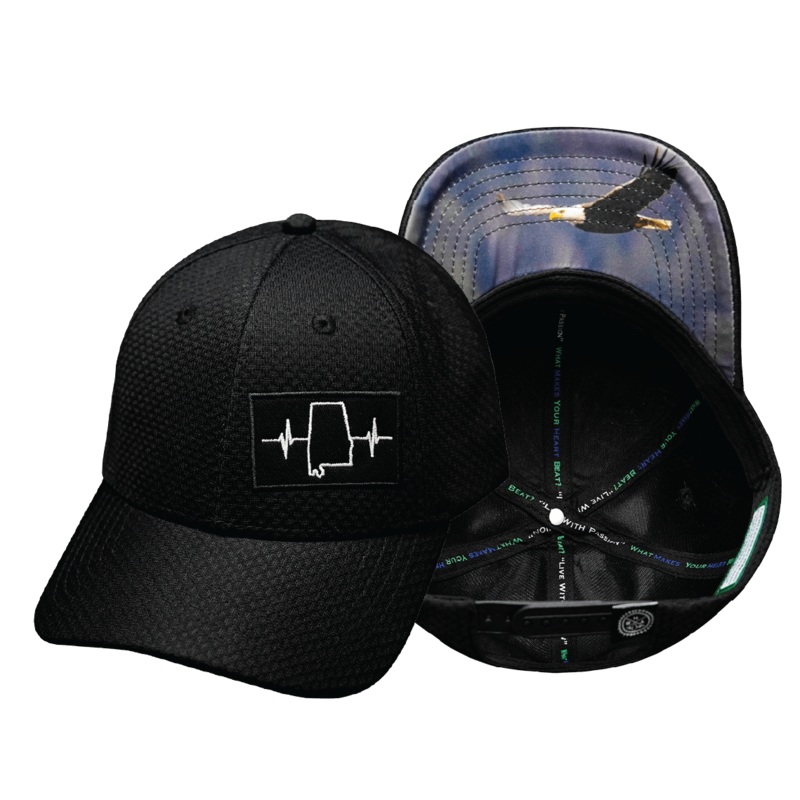 Alabama Hat – Airmesh – Athletic Fit – Black – Fabric Back