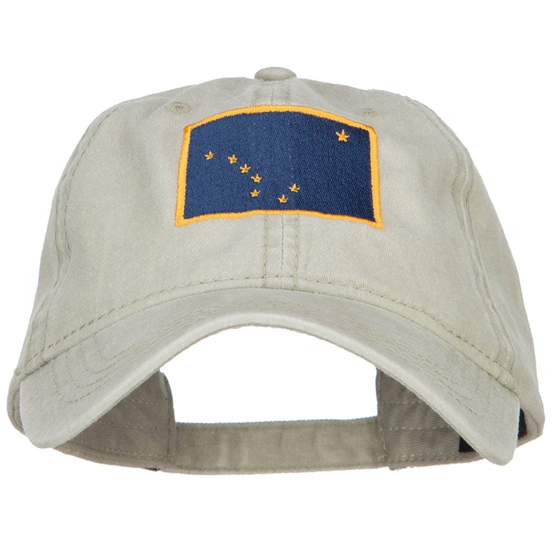 Alaska State Flag Embroidered Washed Cap Stone One Size