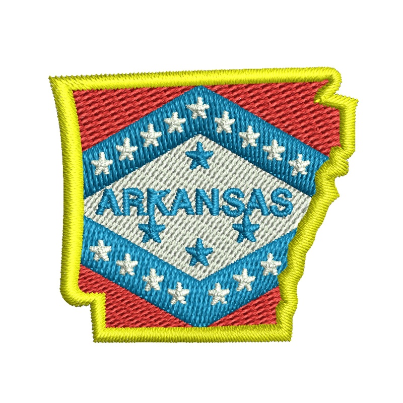 Arkansas State Map Flag Symbol Default Title One Size