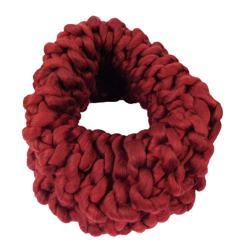 Chunky Knit Infinity Scarf Burgundy