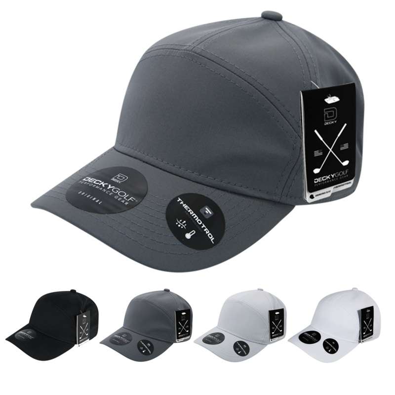 Decky 6411 Sleek H20 7-Panel Hat Golf & Sports Cap Black