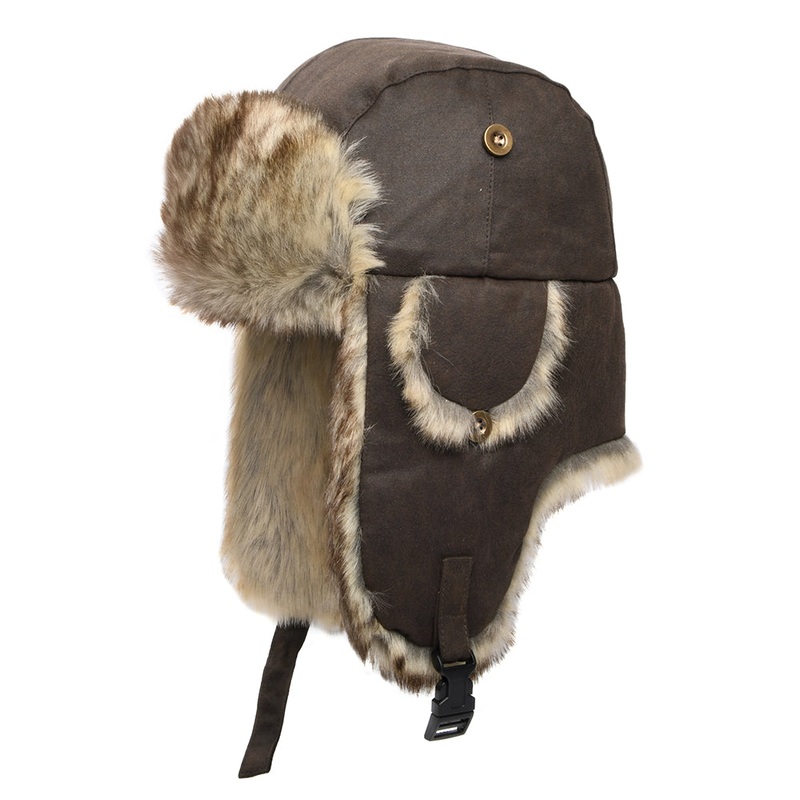 Dorfman Pacific Weathered Cotton Trapper Hat – Brown M