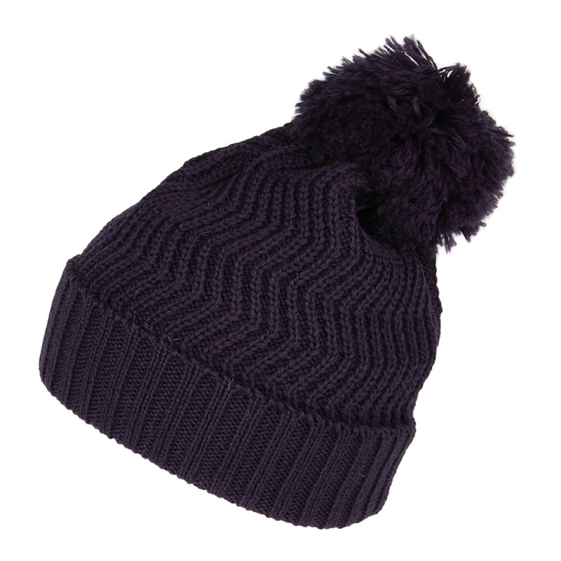 Highland 2000 Zigzag Bobble Hat – Navy Blue 1-Size