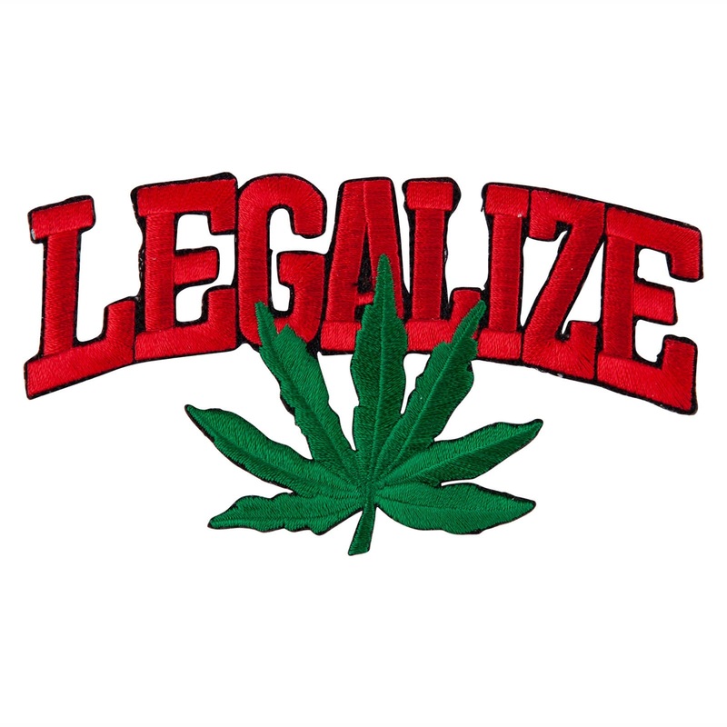 Legalize Marijuana iron on Patch Red Green One Size