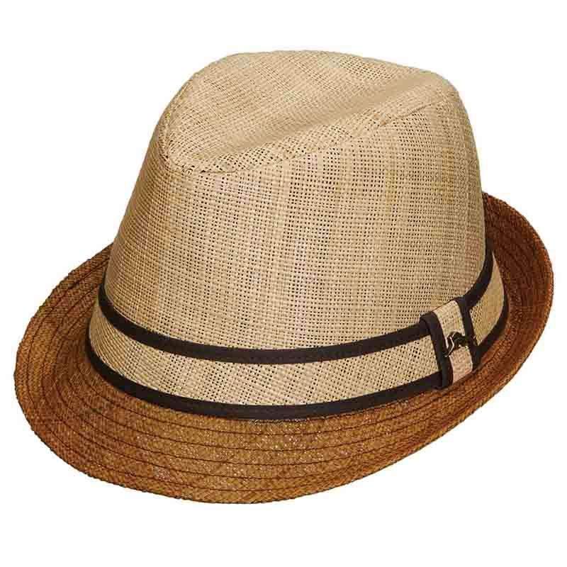 Matte Natural Trilby Hat with Brown Brim – Tommy Bahama L