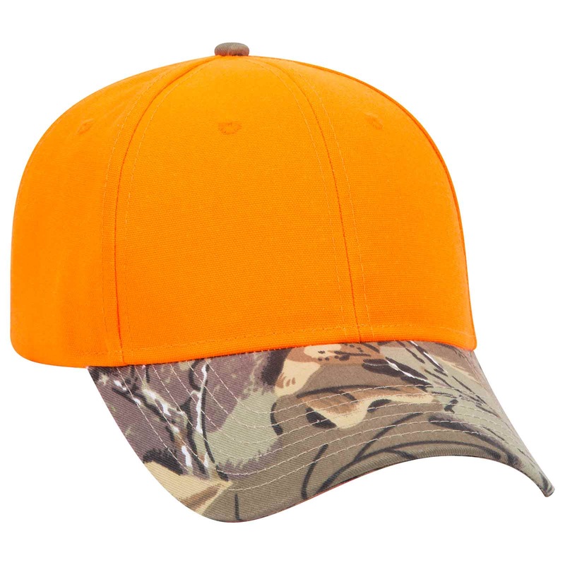 Otto Camouflage 6 Panel Low Profile Baseball Cap, Cotton Blend Camo Hat – 78-353 Kha/Brn/Lt.Ol.Grn/N.Org