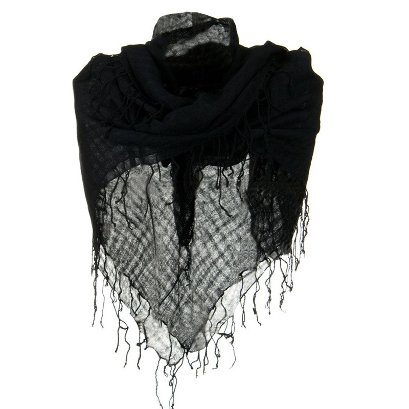 Over sized Viscose Square Scarf Black One Size