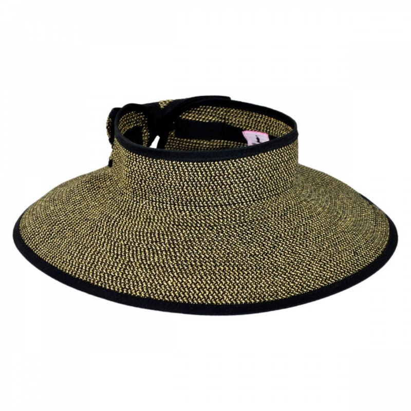 Roll Toyo Straw Braid Visor BLACK MIX ADJUSTABLE