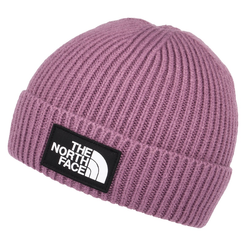 The North Face Hats TNF Logo Box Cuffed Fisherman Beanie Hat – Purple OLD 1-Size
