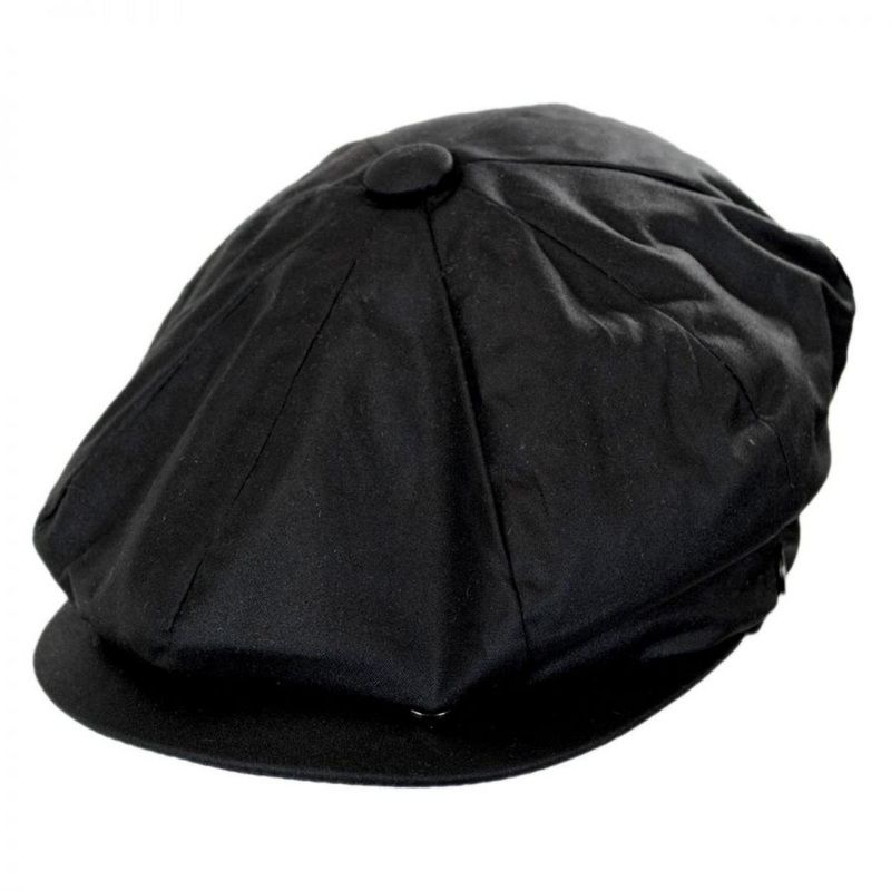 Waxed Cotton Newsboy Cap BLACK S