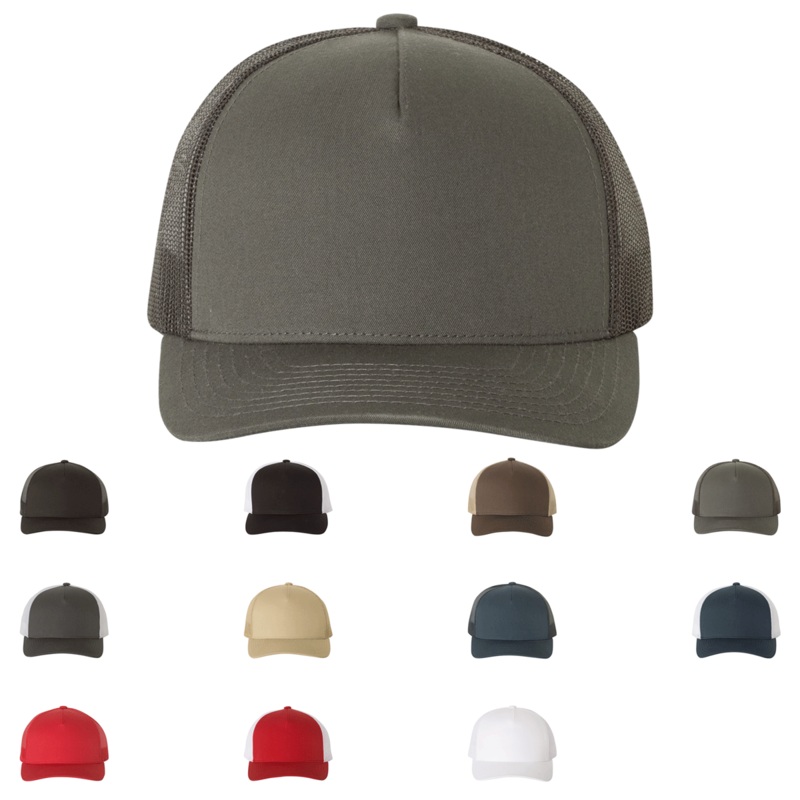 YP Classics Yupoong 6506 – 5-Panel Retro Trucker Cap Black